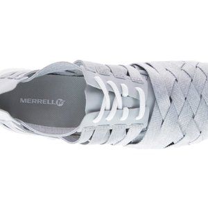 Merrell Flora Kye Weave Sneakers Womens 5.5 Gray Lace Up Open Webbing NICE!